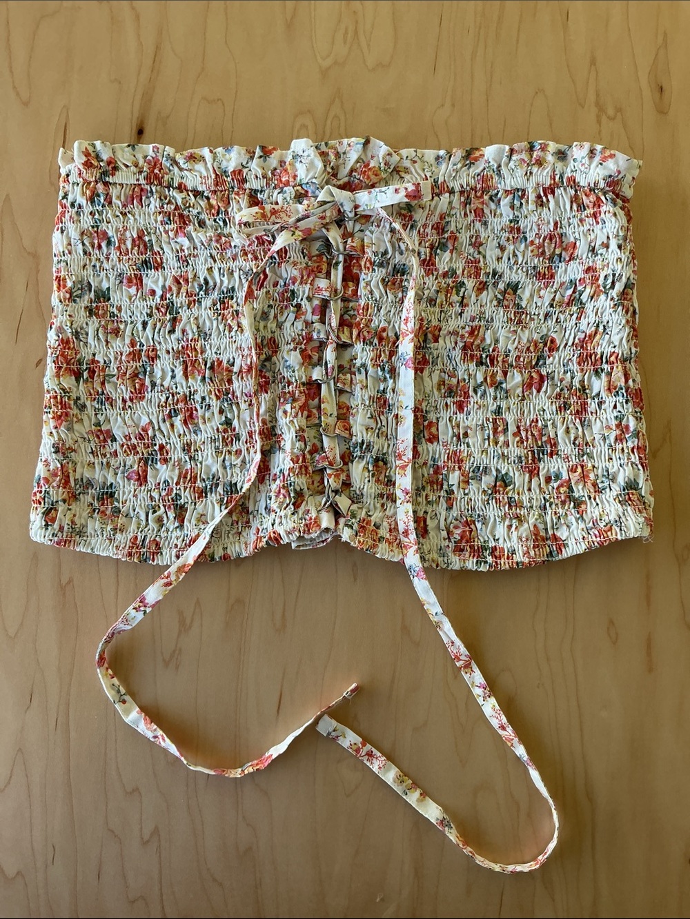 American eagle cinched tube top with options to wear it as a halter